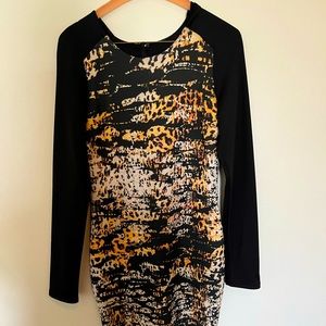 Bebe Multicolor Long-Sleeved Dress